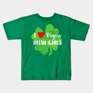 I Love Vegan Irish Girls Kids T-Shirt